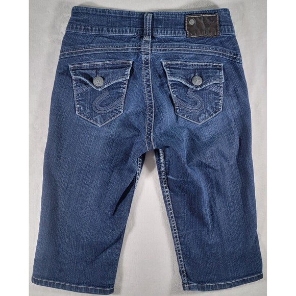 Silver Jeans Suki Rose Surplus Bermuda Shorts Women's Size 26 x 14 Blue Denim - Picture 3 of 14